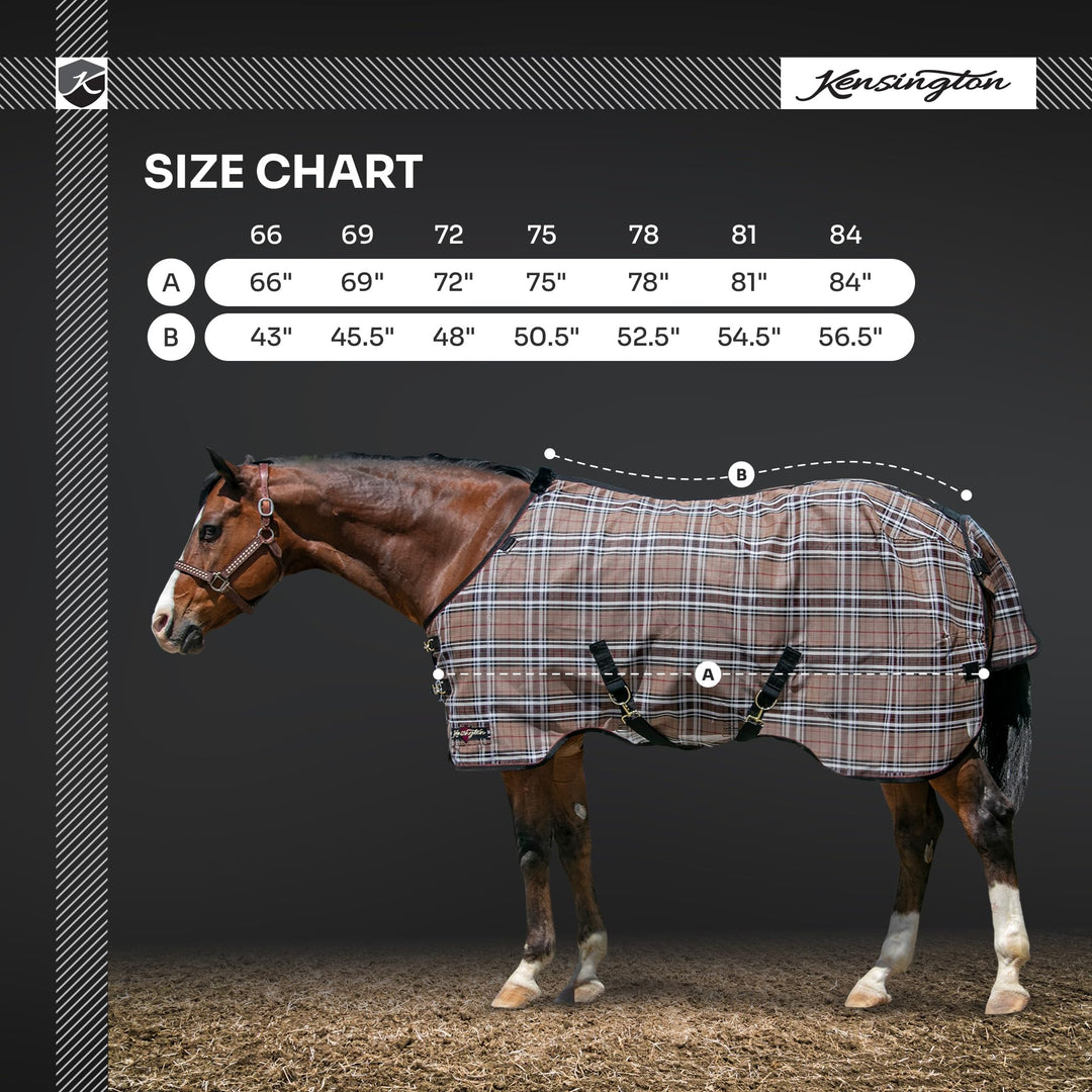 Kensington Breathable and UV Protective Sheet SureFit All Season Protection for Horse - 75", Deluxe Black