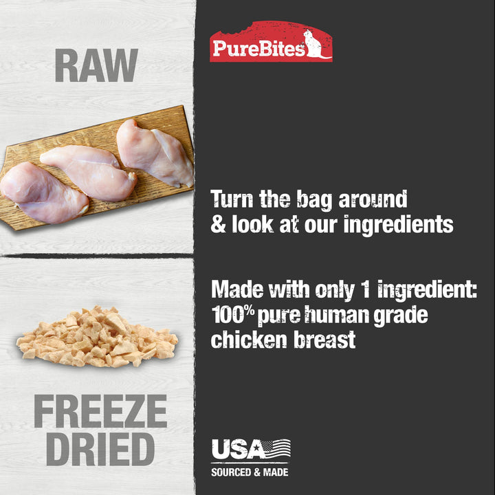 PureBites Chicken Single Ingredient Freeze Dried Cat Treats, 5.5 oz