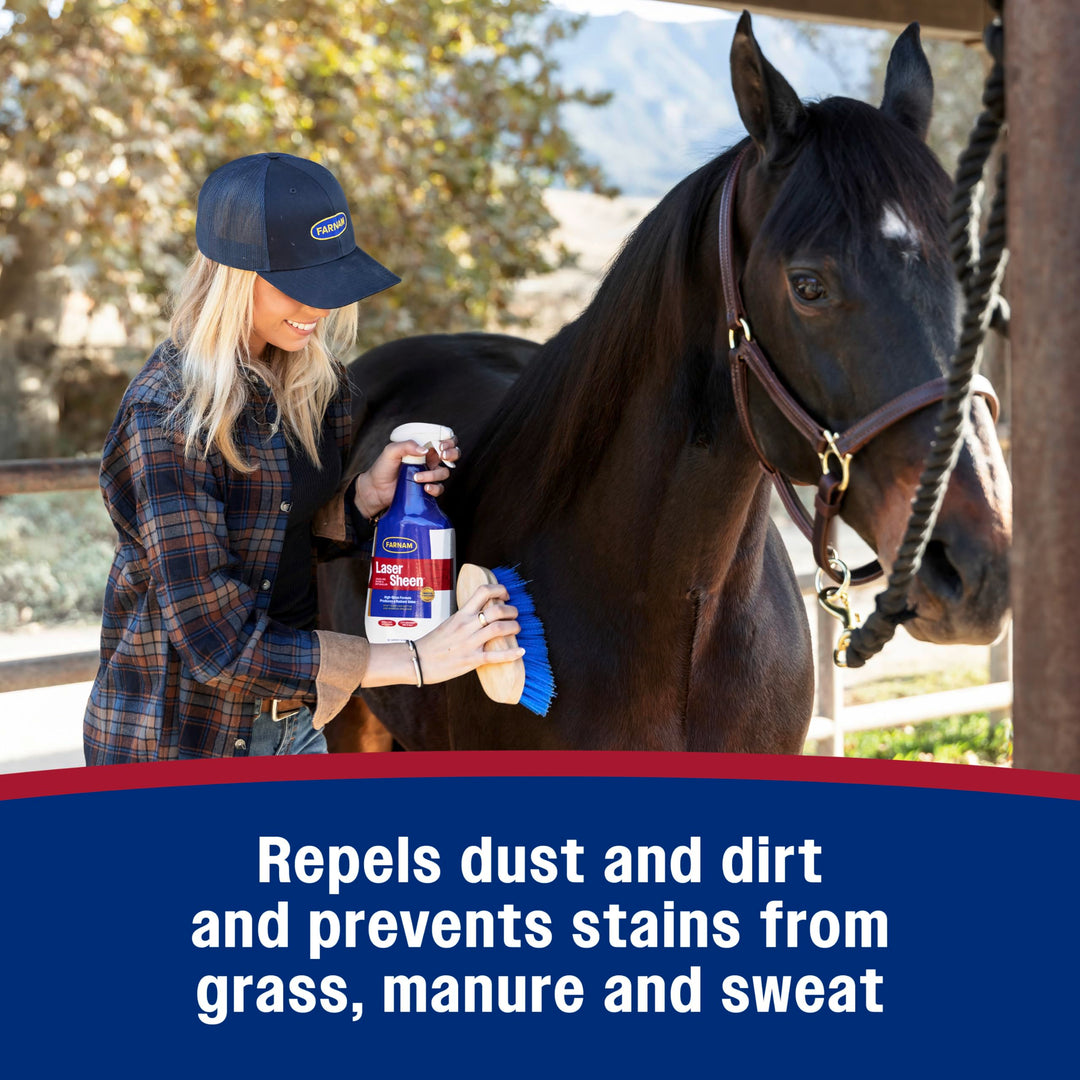 Farnam Laser Sheen Dazzling Shine and Detangler for Horses, 32 oz Spray