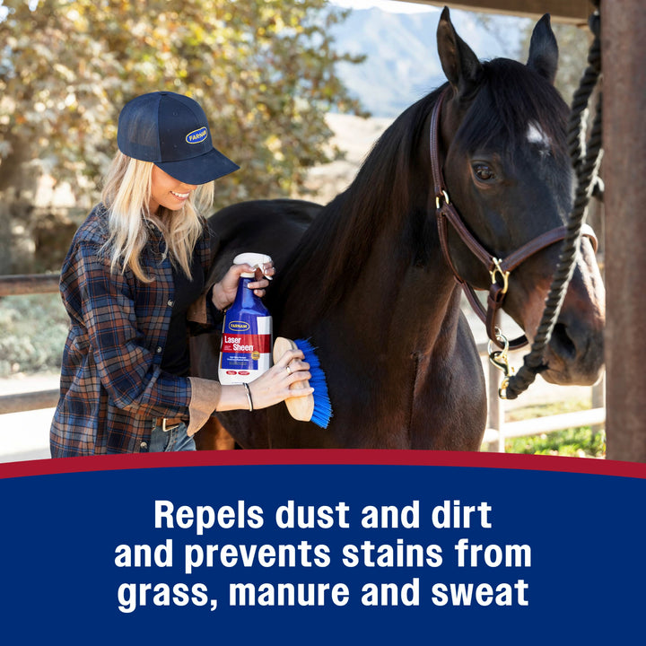 Farnam Laser Sheen Dazzling Shine and Detangler for Horses, 32 oz Spray