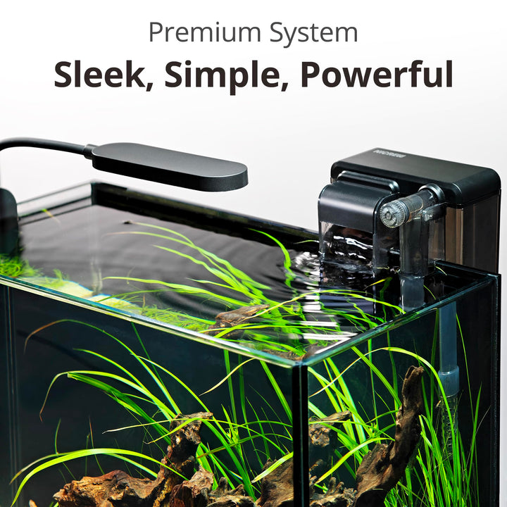 NICREW 2.5 Gallon Nano Nature Aquarium Kit Betta Fish Tank, Complete, Black