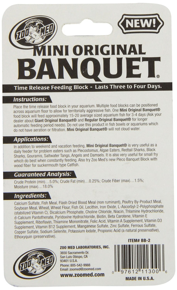Zoo Med Laboratories Mini Banquet Block Feeders - 18 Blocks Total (3 Packs with 6 Blocks per Pack)