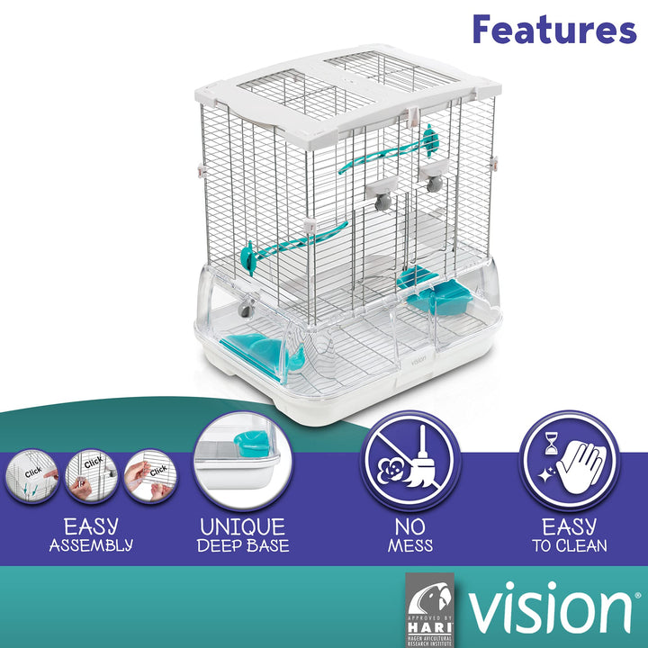Hari Vision S01 Wire Bird Cage, Bird Home for Budgies, Finches and Canaries, Small