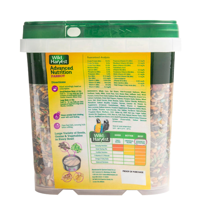 Wild Harvest Advanced Nutrition Bird Food For Parrots, 4 lbs