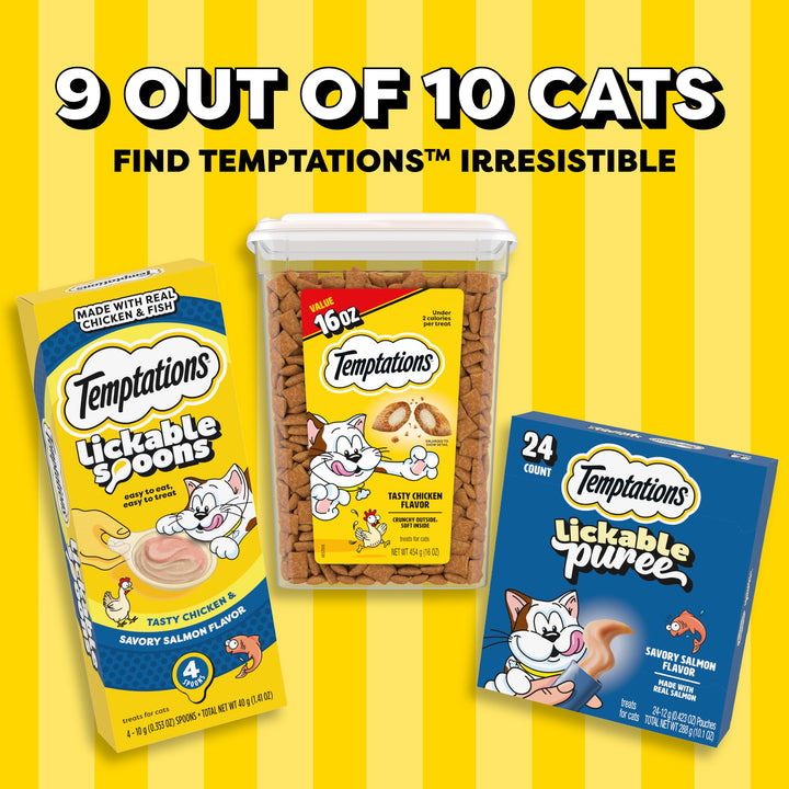 Temptations Classic Crunchy and Soft Cat Treats, Tasty Chicken, 6.3oz, 10pk