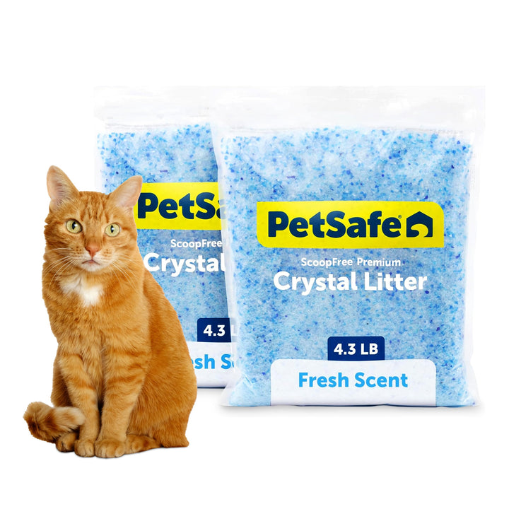 PetSafe ScoopFree Premium Crystal Cat Litter, Fresh Scent, 4.3 lb, 2-Pack