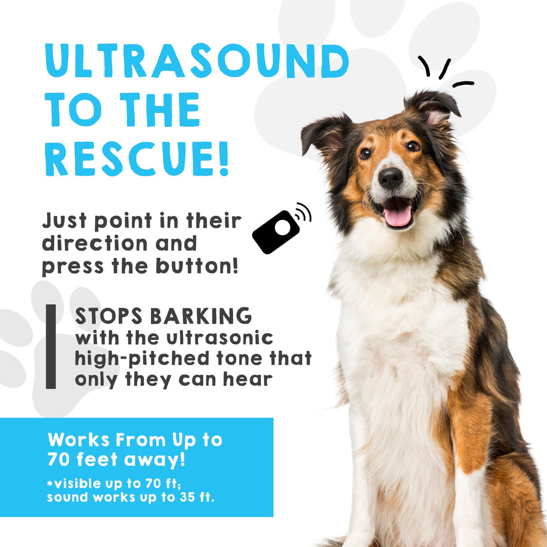 Bark Begone Ultrasonic Dog Bark Deterrent &amp; Behavior Corrector - Stop Barking, Jumping, Aggression Without Yelling -Just Point &amp; Press! Backed by Kevin Harrington from Shark Tank (Bark Begone Classic)