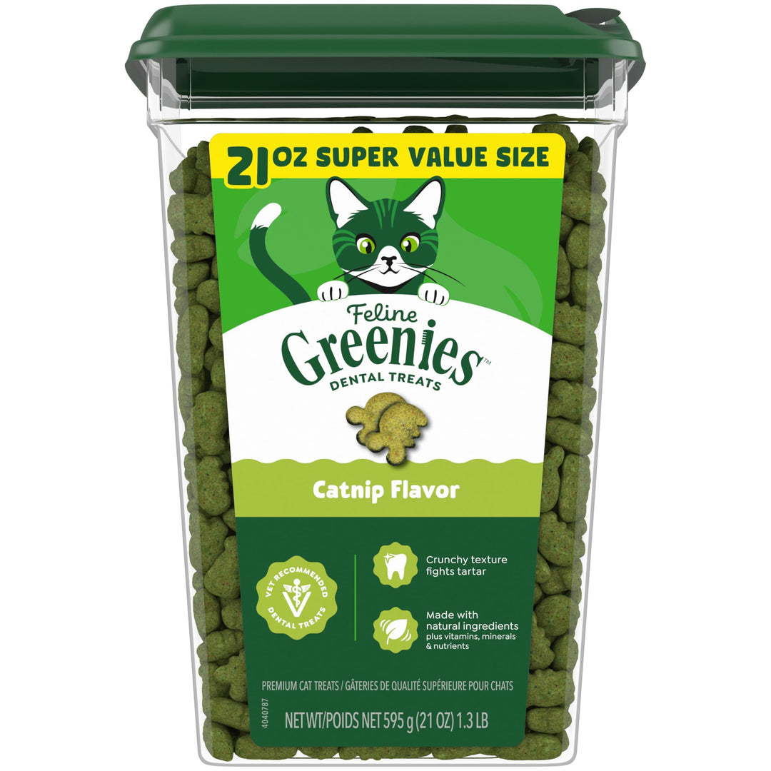 Greenies Feline Natural Dental Cat Treats, Catnip Flavor, 21 oz