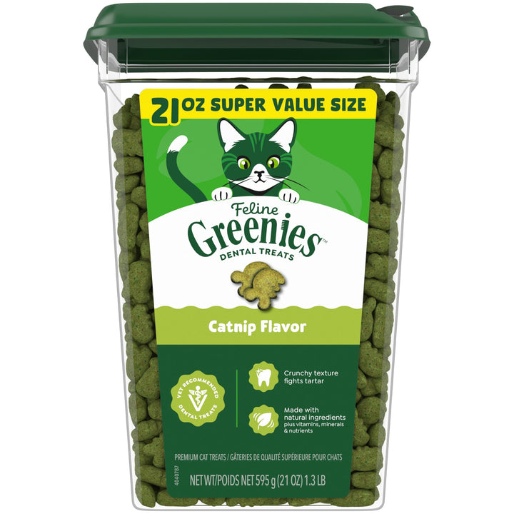 Greenies Feline Natural Dental Cat Treats, Catnip Flavor, 21 oz