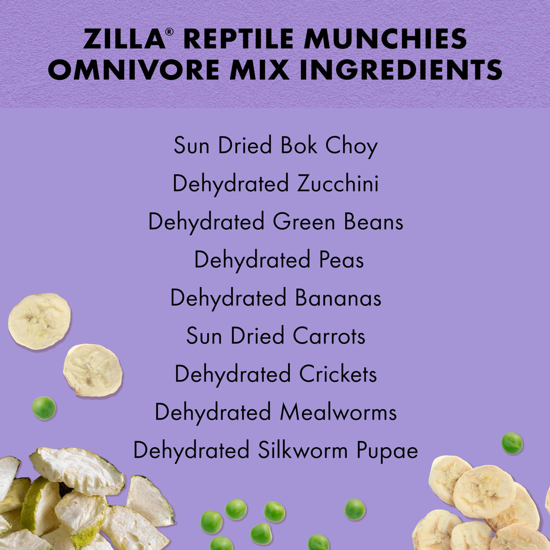 Zilla Reptile Munchies Omnivore Mix, Dehydrated Vegetables, 4 Oz