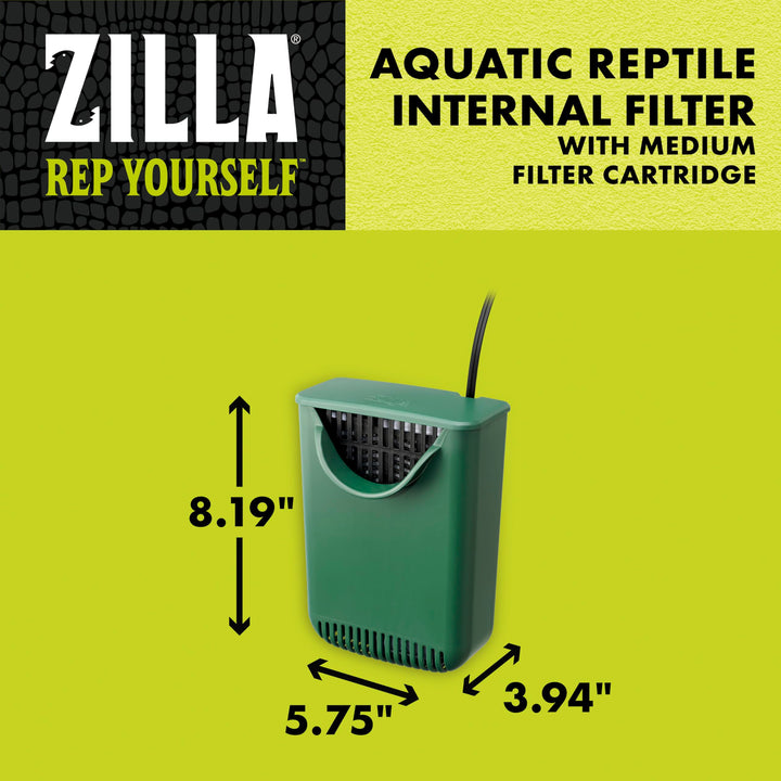 Zilla Aquatic Reptile Internal Filter for Turtles and Amphibians, Medium