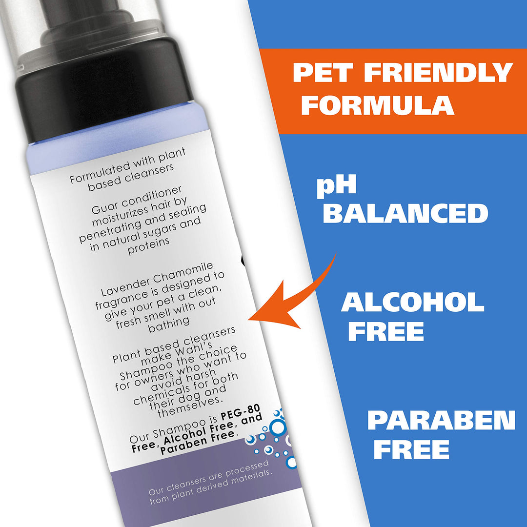 Wahl Waterless No Rinse Shampoo for Animals, Lavender Chamomile, 7.1 oz