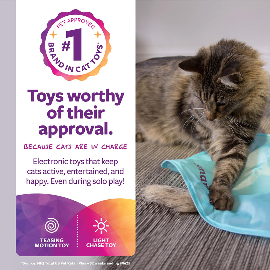 SmartyKat Hot Pursuit Electronic Concealed Motion Cat Toy, Unpredictable Erratic Movement Mimics Prey for Active Hunting for Cats &amp; Kittens, Battery Powered