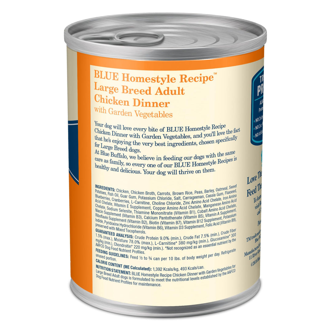 Blue Buffalo Homestyle Recipe Chicken Adult Wet Dog Food, 12.5 oz, 12 ct