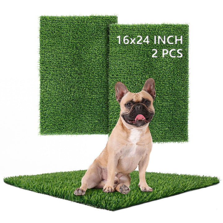 TOOKOO 2 Pack Fake Grass Pee Pad for Dogs Potty Training 16"x24"
