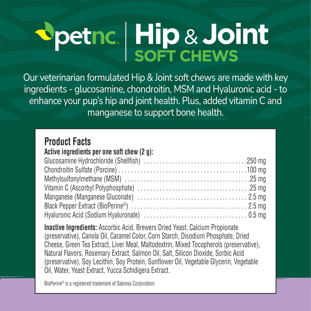 PetNC Natural Care Hip and Joint Soft Chews for Dogs, 90 Count - 27591