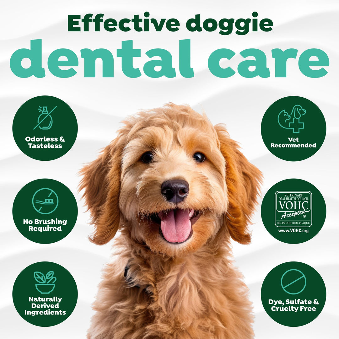 TropiClean Fresh Breath Dental Water Additive, Dog Breath Freshener, 33.8oz