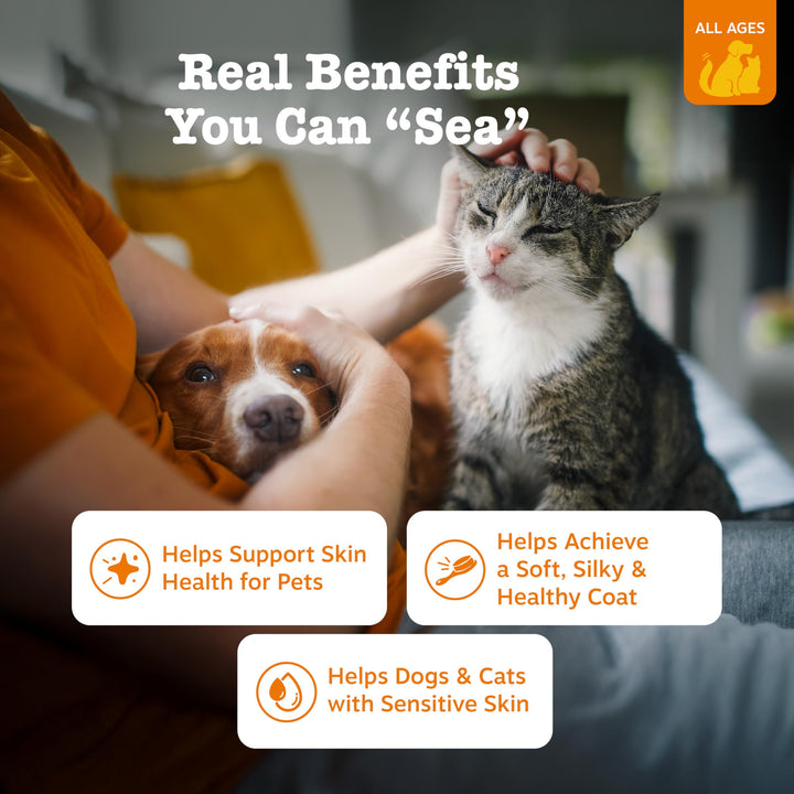 Zesty Paws Salmon Oil for Dogs &amp; Cats - Omega 3 for Dogs 8.5oz