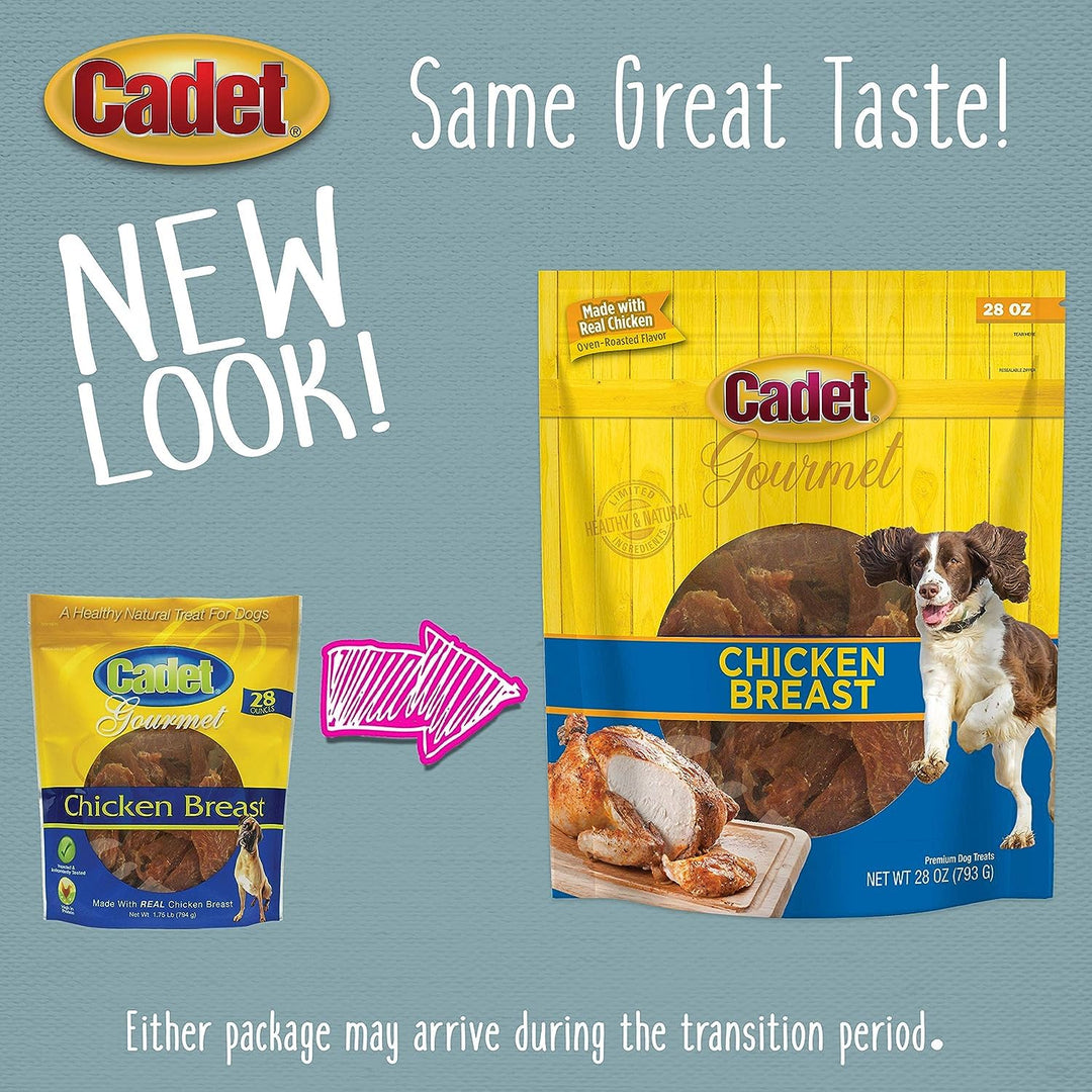 Cadet Chicken Breast Jerky Dog Treats, 28 Ounces Per Bag (3 Pack)