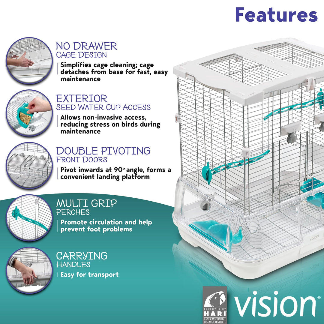 Hari Vision S01 Wire Bird Cage, Bird Home for Budgies, Finches and Canaries, Small