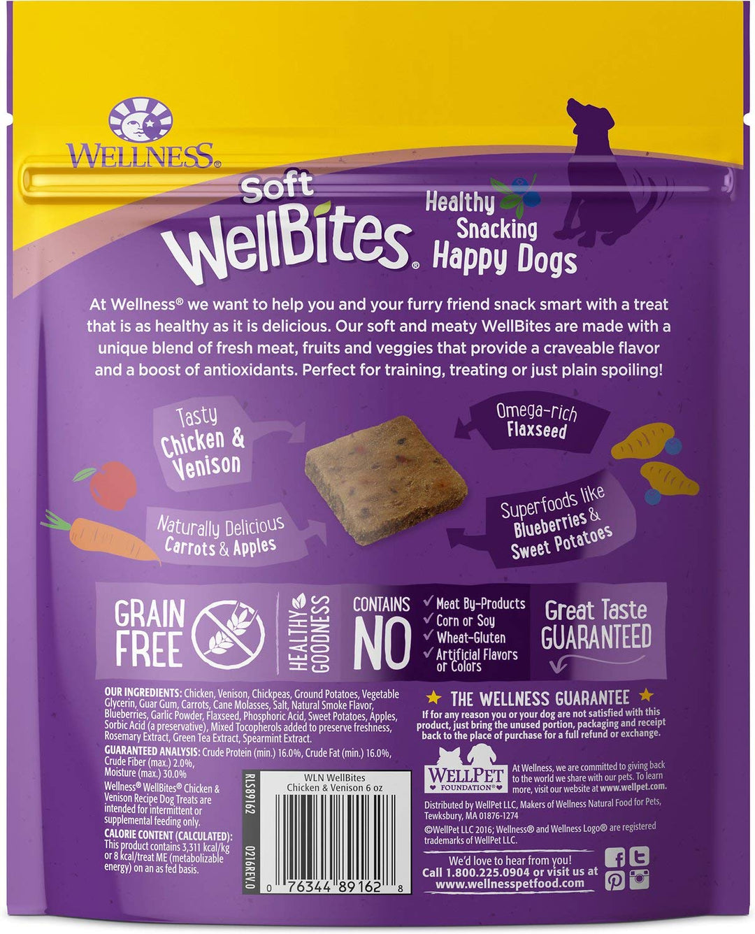Wellness Soft WellBites Variety Pack, 6 Ounces Each, Chicken &amp; Venison, Turkey &amp; Duck, Chicken &amp; Lamb, Grain-Free Dog Treats