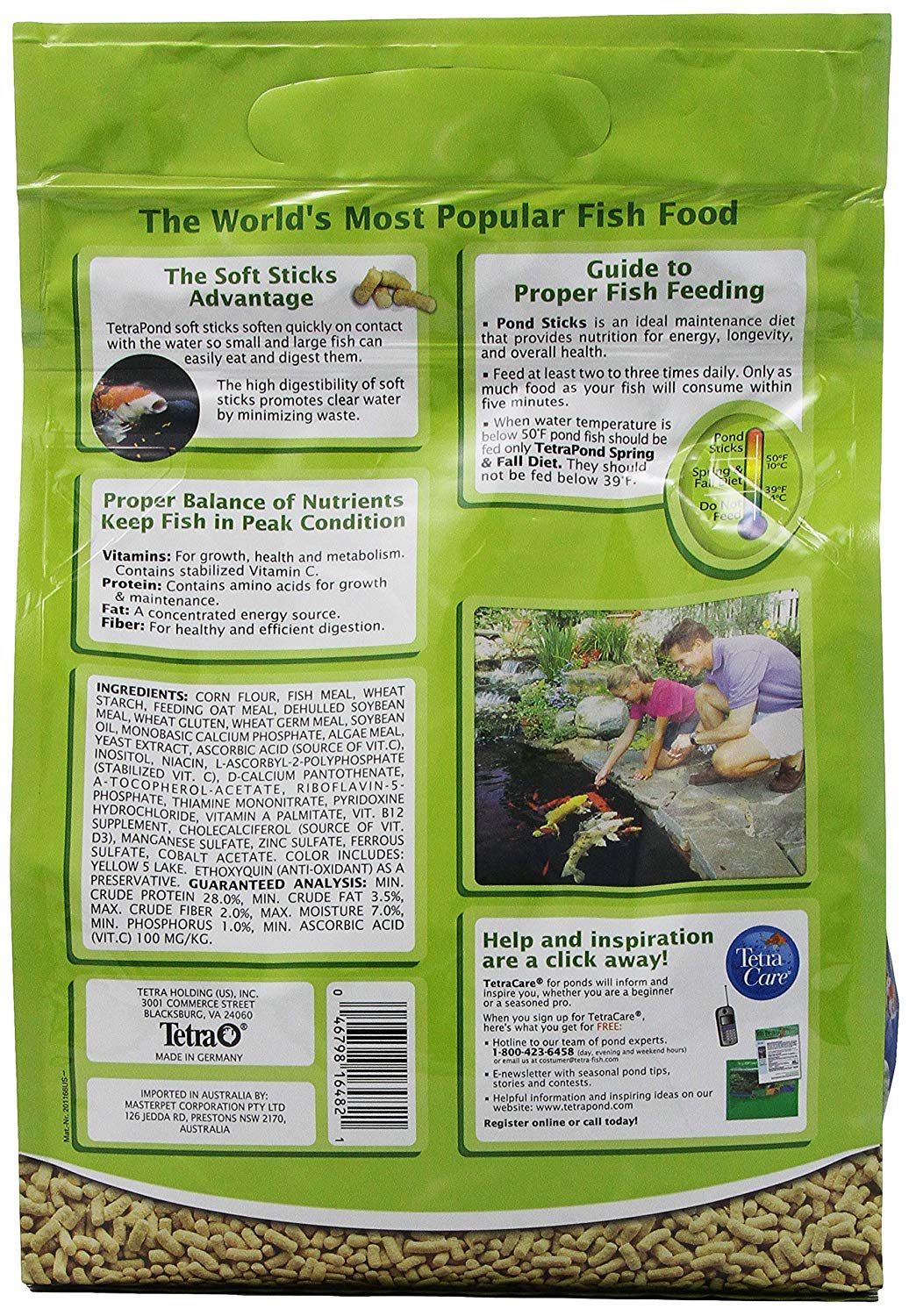 Tetra Pond Sticks Fish Food For Goldfish &amp; Koi, 1 lbs
