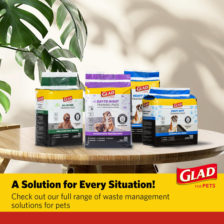 Glad for Pets Giant Activated Carbon Training Pads, 30 x 36 In, 24 Ct, 6-Pk