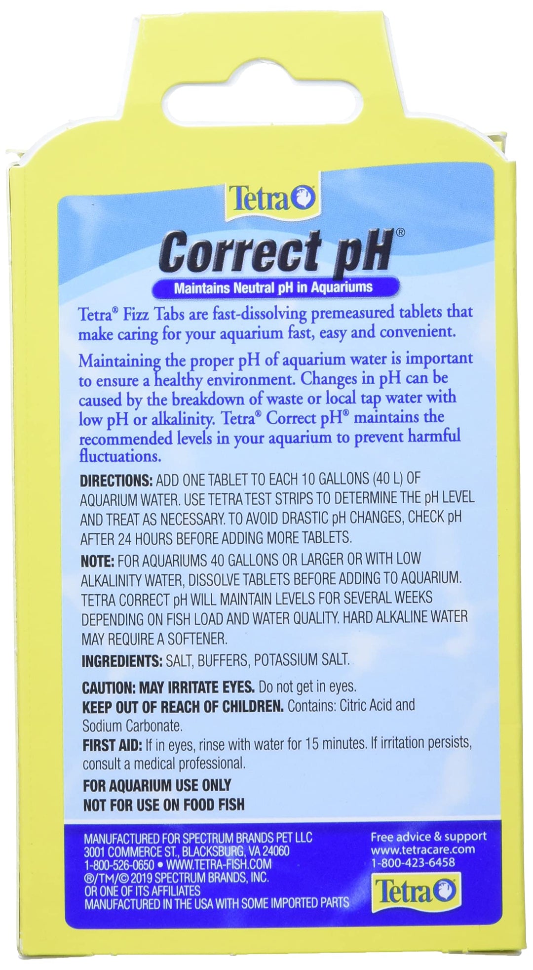 Tetra Correct pH, Maintains Natural pH In Aquariums, 8 Count