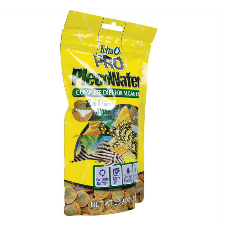 Tetra PRO PlecoWafers, Nutritionally Balanced Vegetarian Fish Food for Bottom Feeders, Concentrated Algae Center5.29 Ounces (Pack of 2)