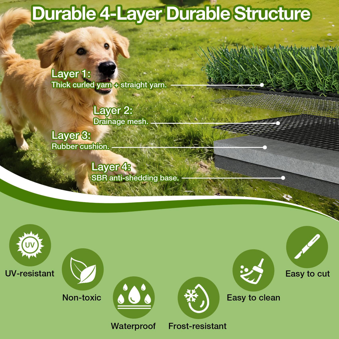 TOOKOO 2 Pack Fake Grass Pee Pad for Dogs Potty Training 16"x24"