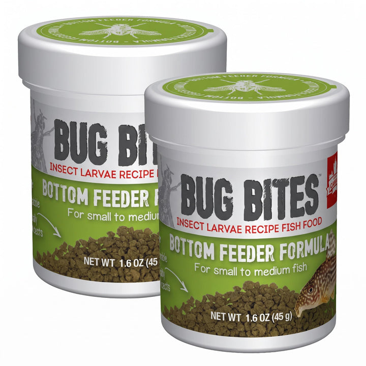 Fluval Bug Bites Bottom Feeder Fish Food, Granules for Small to Medium Sized Fish, 1.60 Oz., A6586 (Pack of 2)
