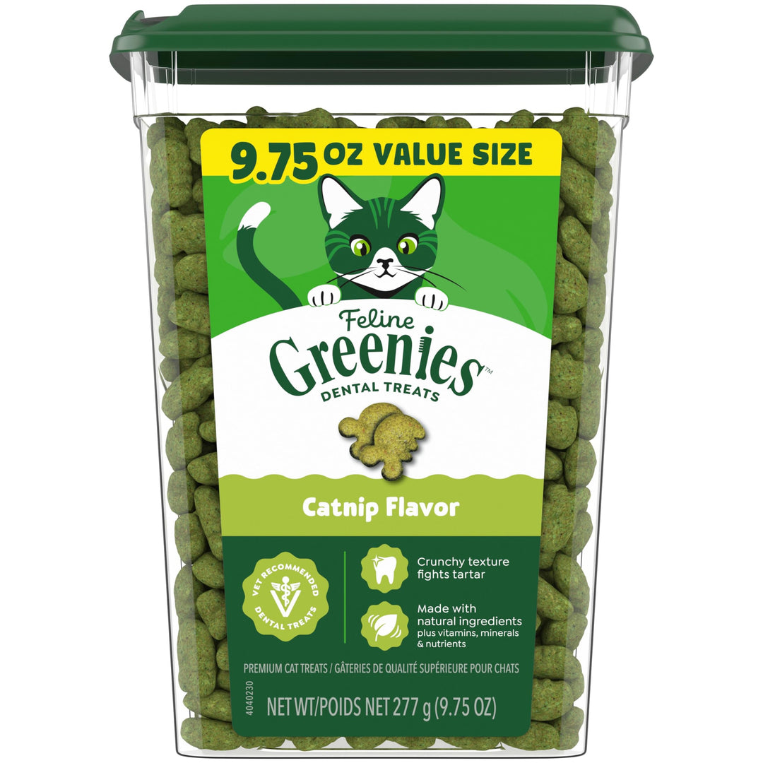 Greenies Feline Natural Dental Cat Treats, Catnip Flavor, 9.75 oz