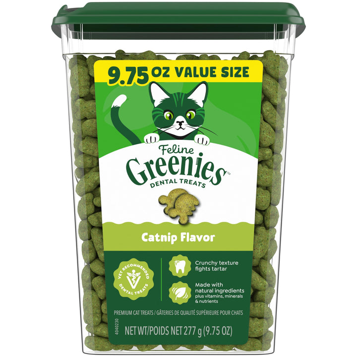 Greenies Feline Natural Dental Cat Treats, Catnip Flavor, 9.75 oz