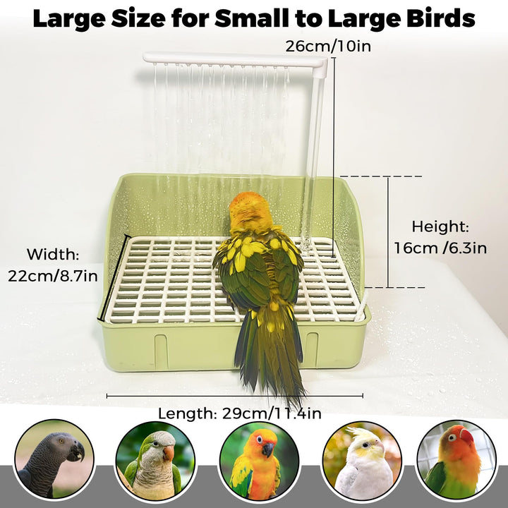 Jevnd Automatic Parakeet Bird Bath with Pump, Large Bird Shower Fountain