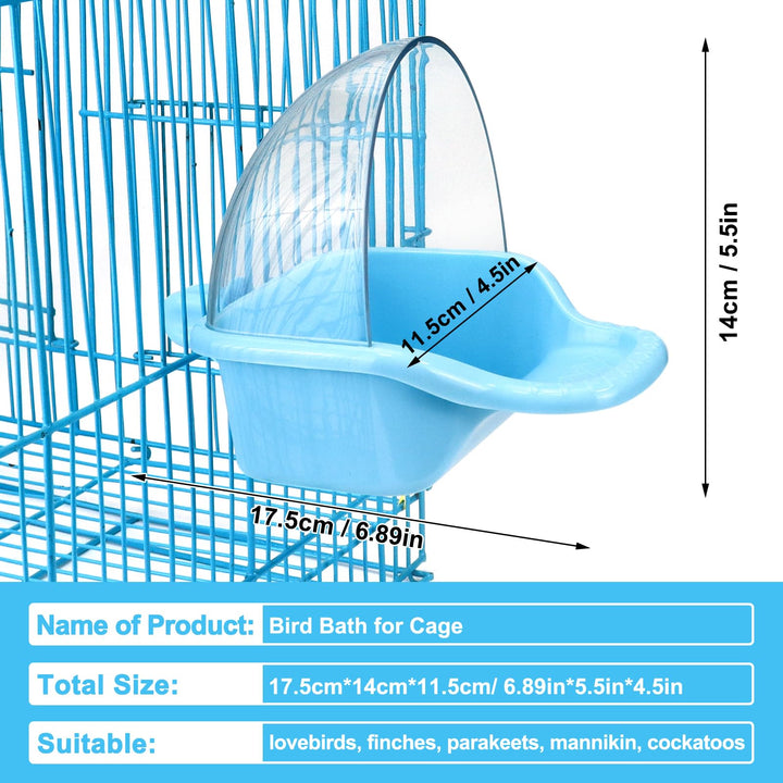 Nobgum Bird Bath Box Hanging Birdbath Toy Parakeet Caged Bathing Tubs