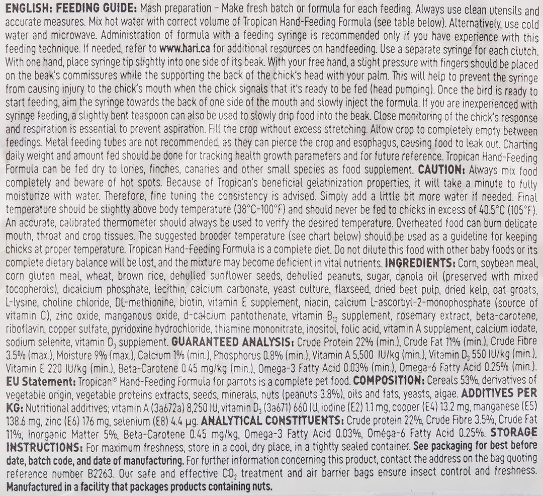 Hagen Tropican Hand Feeding Parrot Food, 4.4 lb.