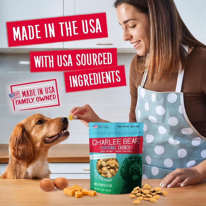 Charlee Bear Original Dog Training Treats, Cheese &amp; Egg, 16 oz