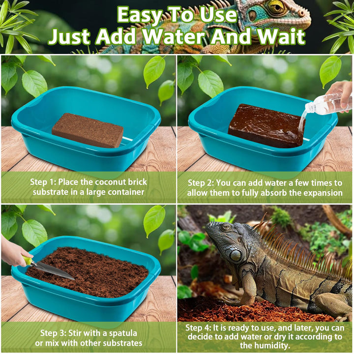 Riare 1 Pack Natural Coconut Fiber Substrate, Coco Coir Reptile Bedding