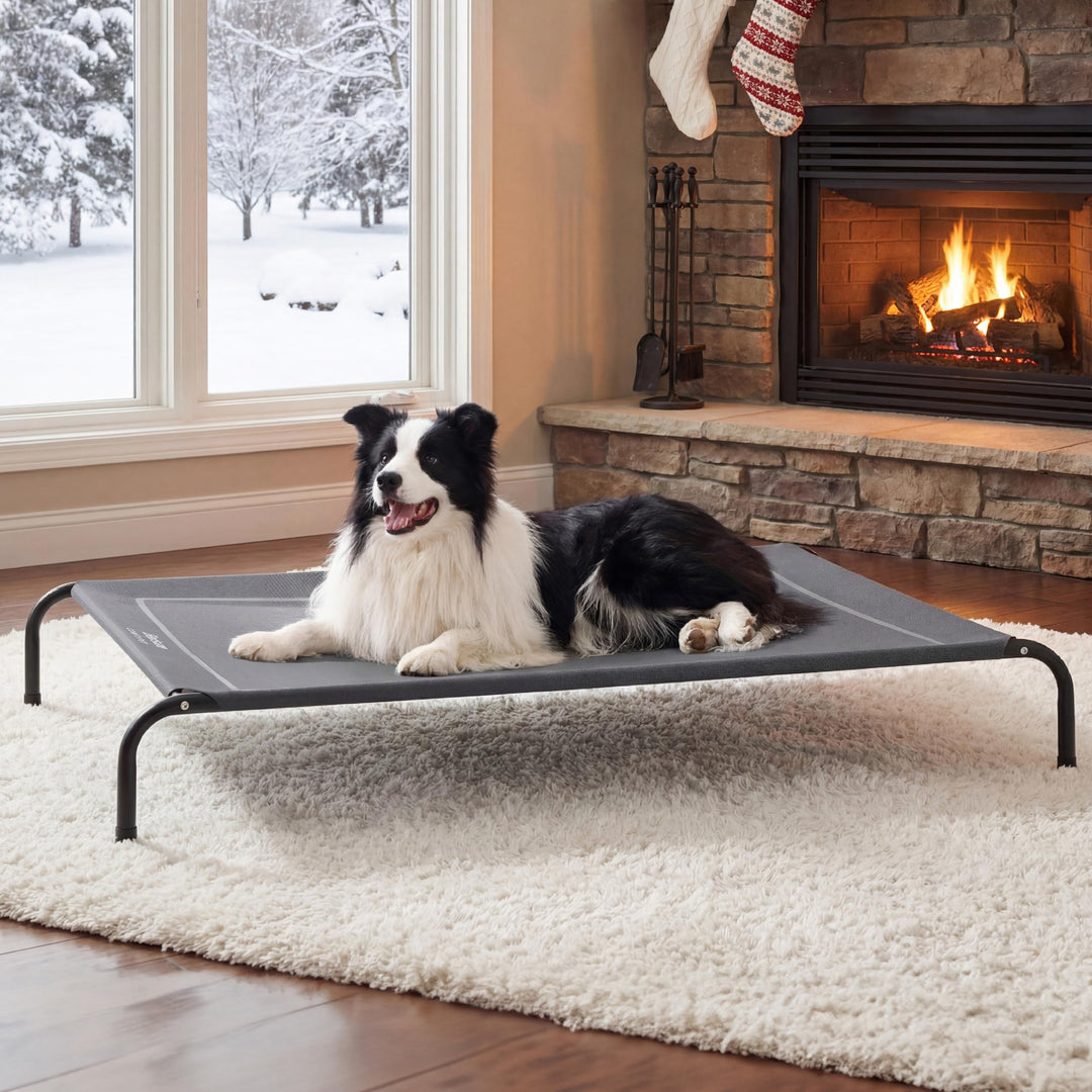 Bedsure Outdoor Elevated Cooling Dog Bed Large Sized Dog, 49in Grey