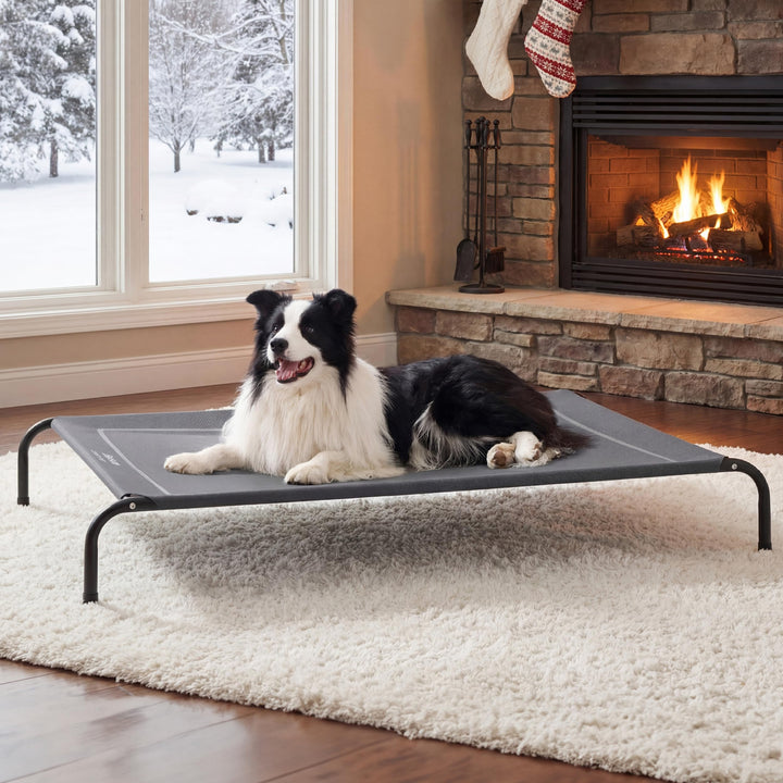 Bedsure Outdoor Elevated Cooling Dog Bed Large Sized Dog, 49in Grey