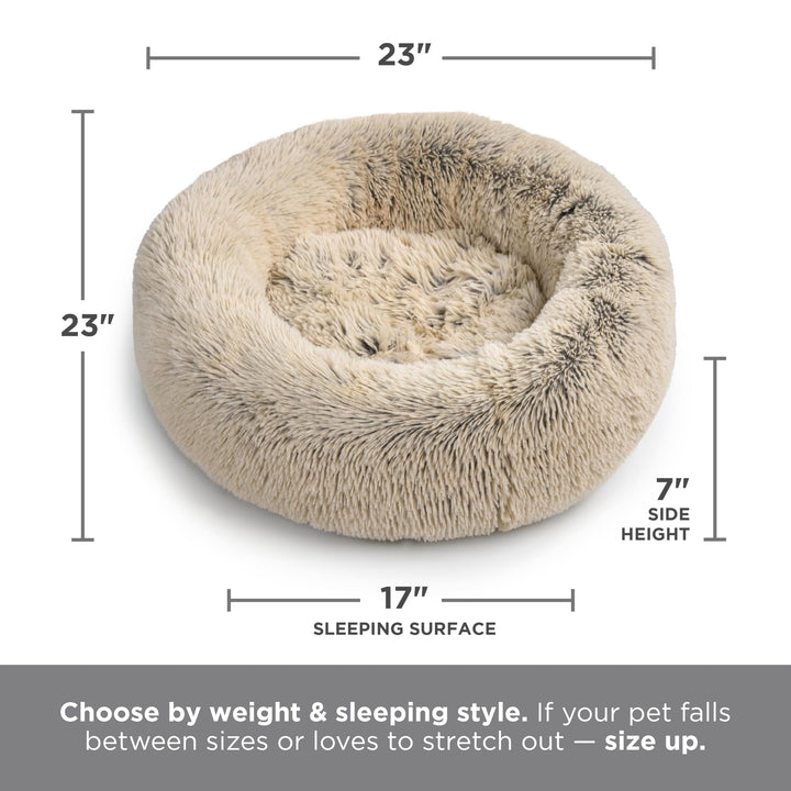 Best Friends by Sheri Original Calming Donut Dog Bed, Taupe, Small, 23"