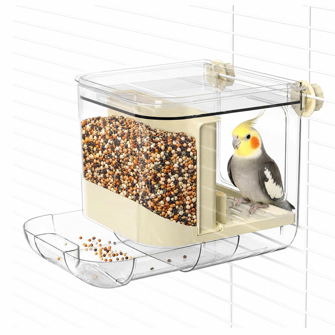 Automatic Bird Feeder for Cage,No Mess Bird Seed Food Container,Catcher