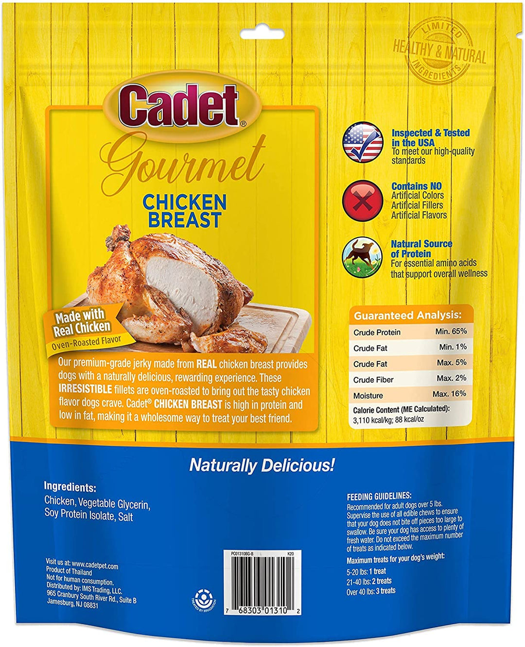 Cadet Chicken Breast Jerky Dog Treats, 28 Ounces Per Bag (3 Pack)