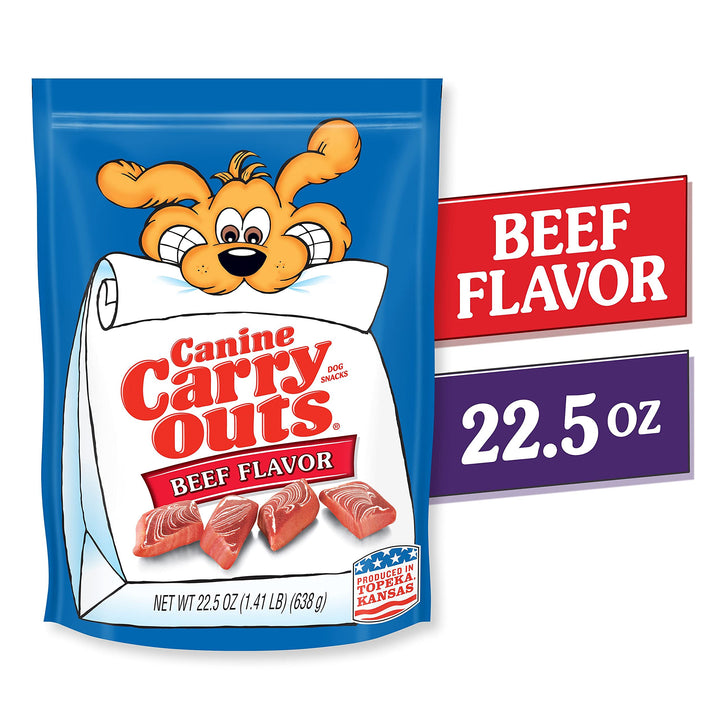 Canine Carry Outs Beef Flavor Dog Treats, 22.5 oz Bag