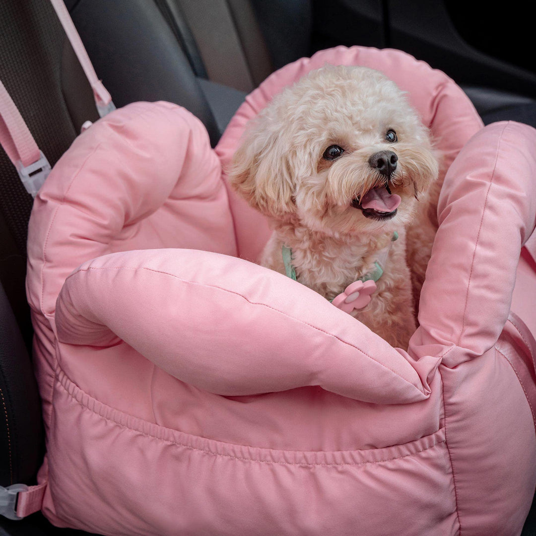 VETRESKA Dog Carrier Dog Car Seat for Small Dogs - Washable Cat Carrier Portable Puppy Bed for Car Seat of Easy Installation Pet Travel Carrier Bed with Storage Pocket &amp; Safety Clip-On Leas