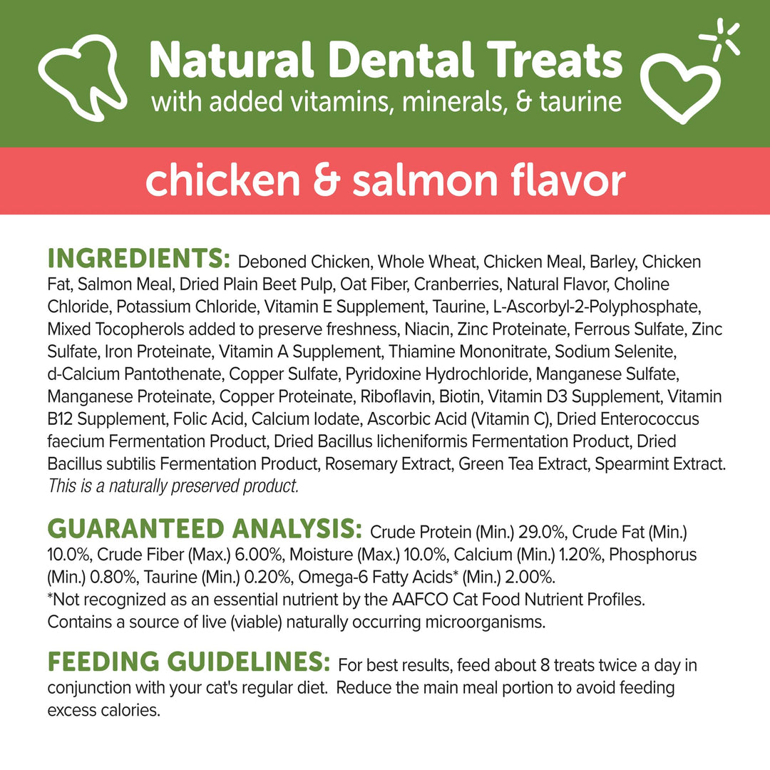 Whimzees Wellness Cat Dental Treats, Freshens Breath, Chicken and Salmon Flavor, 4.5 oz Bag (Pack of 2)
