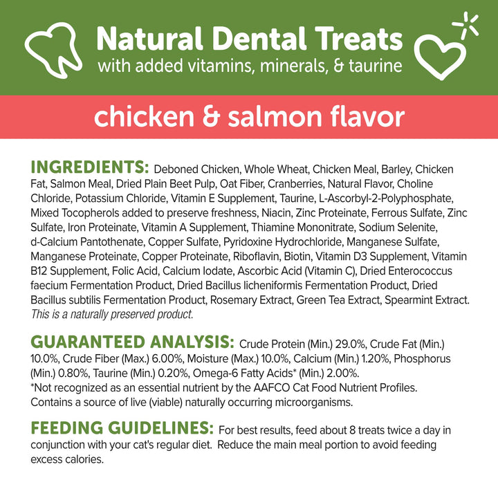 Whimzees Wellness Cat Dental Treats, Freshens Breath, Chicken and Salmon Flavor, 4.5 oz Bag (Pack of 2)