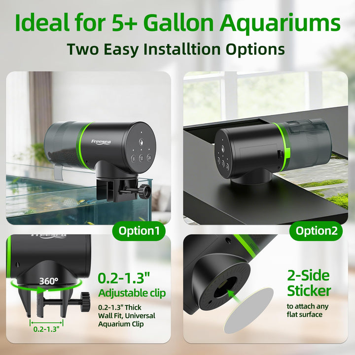 Freesea Automatic Fish Feeder for Aquarium: One-Touch Easy Setup &amp; 3 Timers