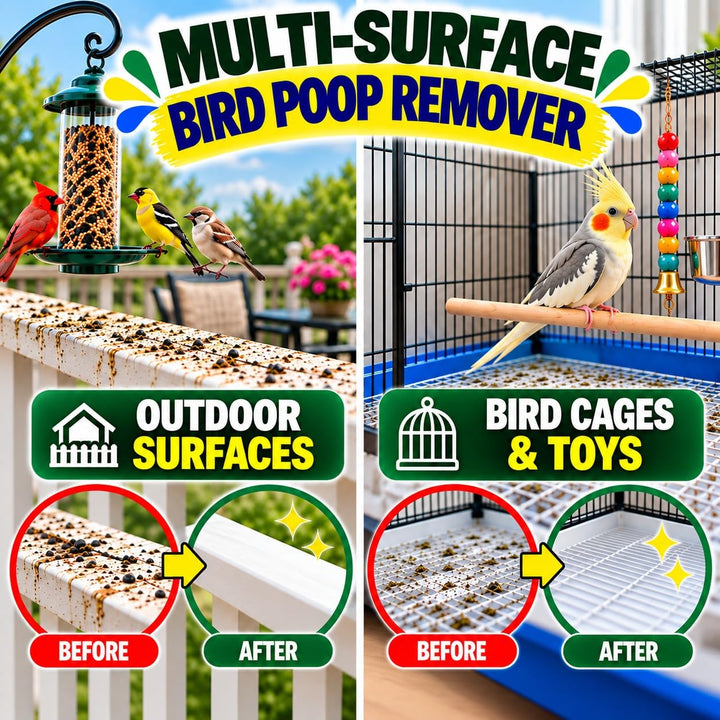 Absolutely Clean Amazing Bird Poop Remover - Just Spray/Wipe - Safely &amp; Easily Removes Bird Messes - Use Indoor/Outdoor - Made in The USA