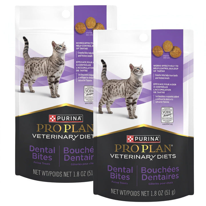 Pro Plan Veterinary Diets Purina Dental Bites Cat Treats - 1.8 oz. Pouch (Pack of 2)